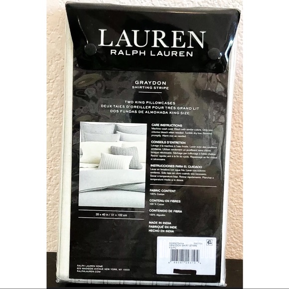 LAUREN by RALPH LAUREN Set of 2 King Pillowcases - Picture 2 of 4